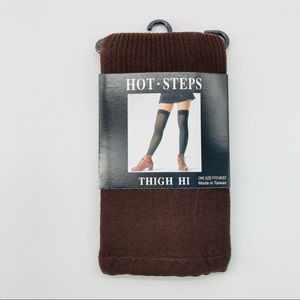 Hot Steps Brown Thigh High Stocking Tights One Size Fits Most 4’10-5’8 95-160lbs
